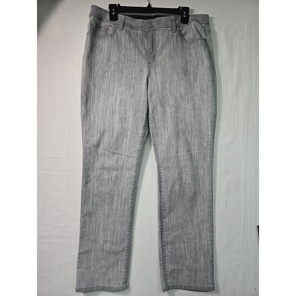 Chico's Women's Fabulously Slimming Jeans‎ Size 2 Short (L) Gray Stretch Elastic